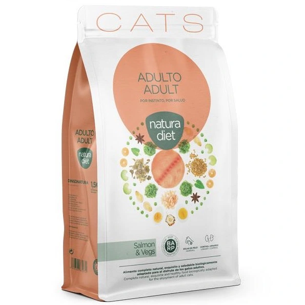 Natura Diet Kattefoder Adult Laks 1,5 kg - tørfoder til voksne katte